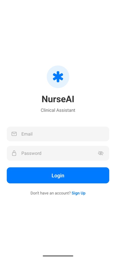 NurseAI Login Screen