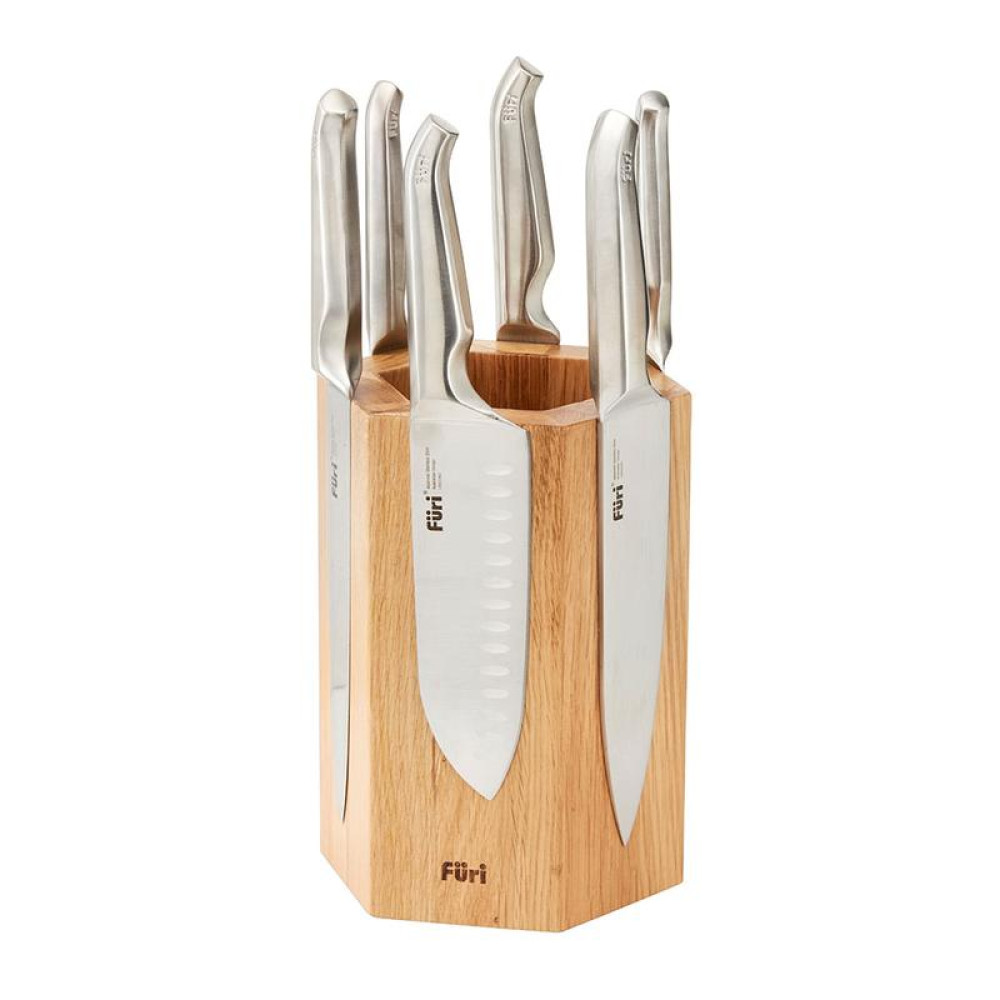 Furi Pro Hexagonal Knife Block 7 Piece Set Kitchenware Australia