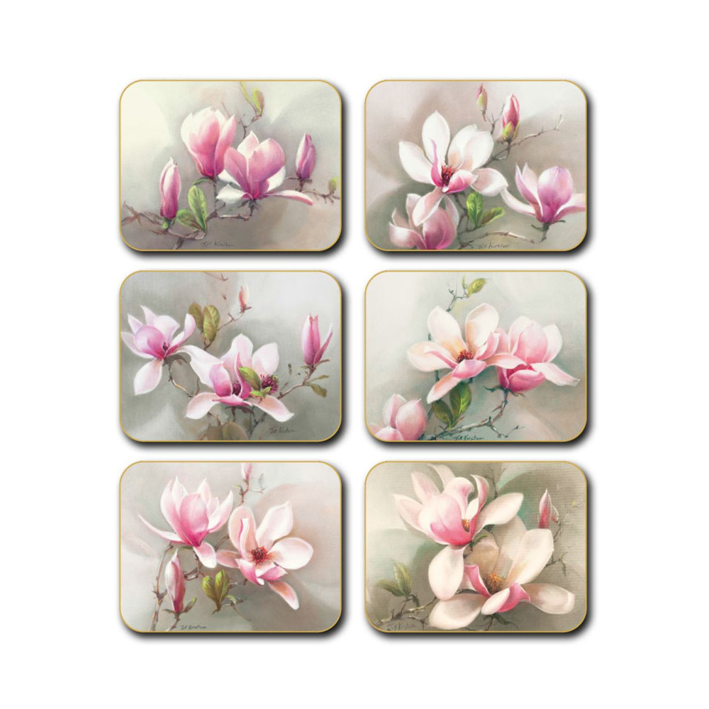 nCinnamon Magnolias Coasters Set of 6