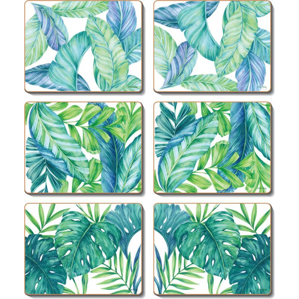 Cinnamon Tropical Leaves Placemats Set of 6