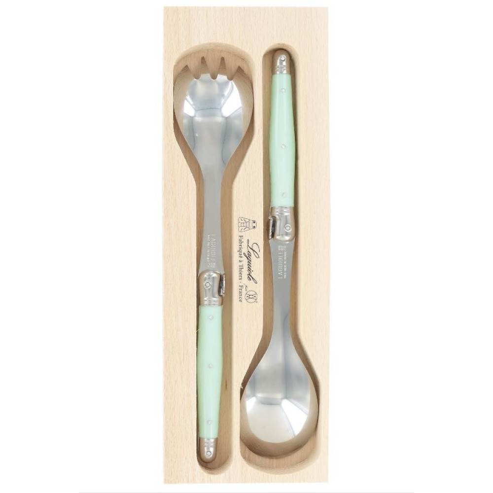 Laguiole Andre Verdier Debutant Salad Server Set of 2 Mint