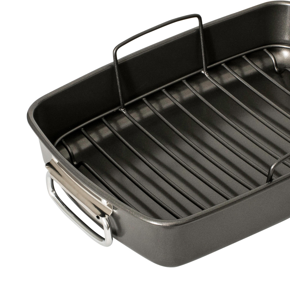 Bakemaster Non Stick Roasting Pan with Rack 40x28cm Kitchenware Australia
