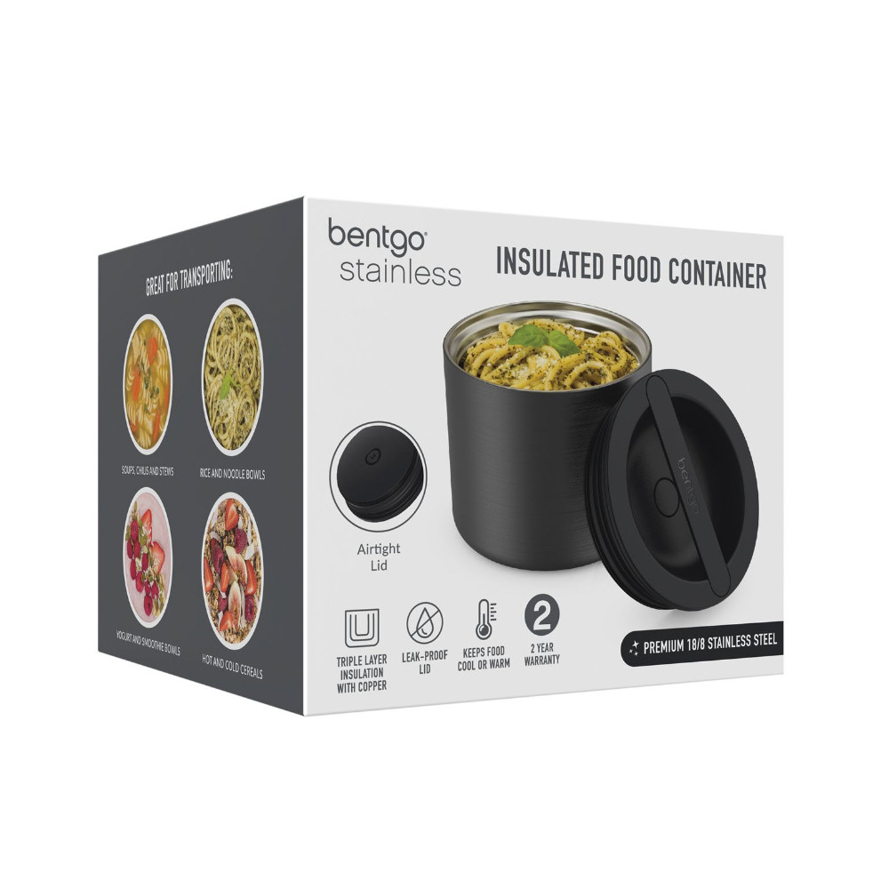 Bentgo Stainless Steel Insulated Food Container Carbon Black