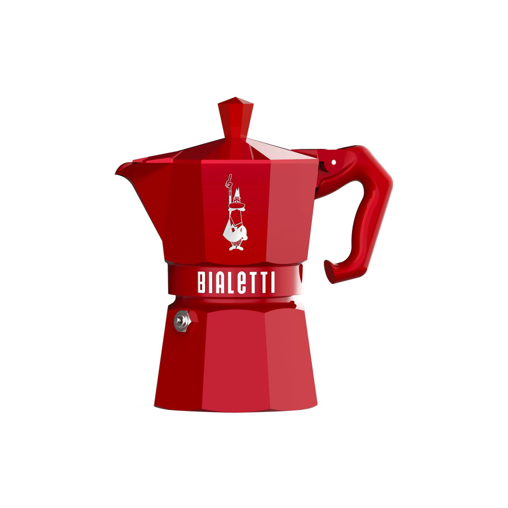 Bialetti Moka Exclusive Stovetop Espresso Maker 3 Cup Red