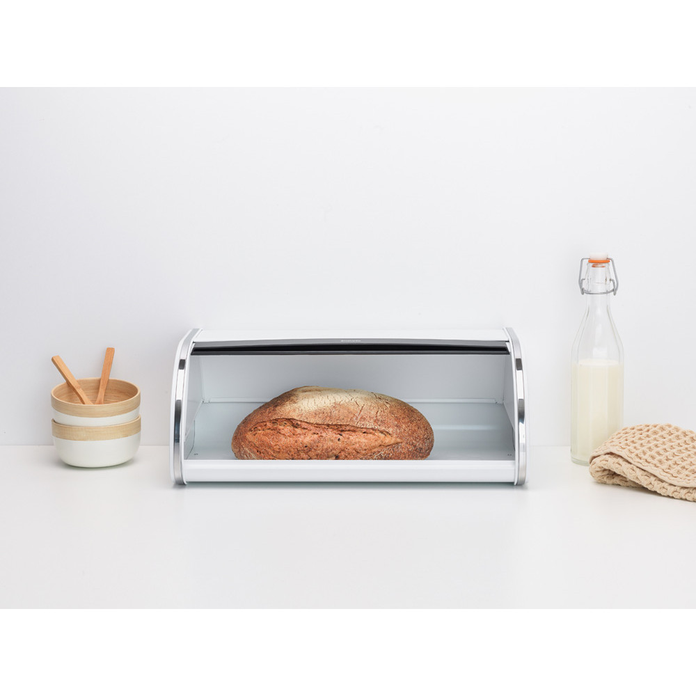 Brabantia Roll Top Bread Bin Large Steel White Kitchenware Australia