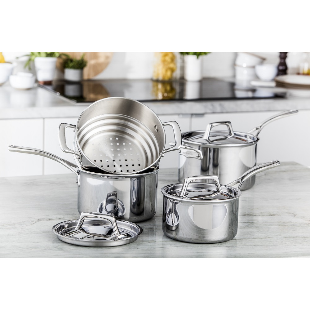 Essteele Per Sempre Saucepans and Steamer 16cm 18cm and 20cm 4 Piece
