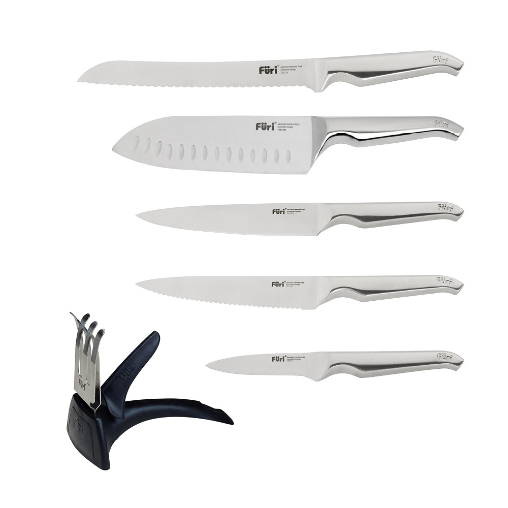Furi Pro Wood Knife 7 pc Block Set Furi Knife Block Sets