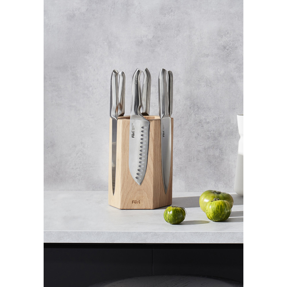 Furi Pro Hexagonal Knife Block 7 Piece Set Kitchenware Australia