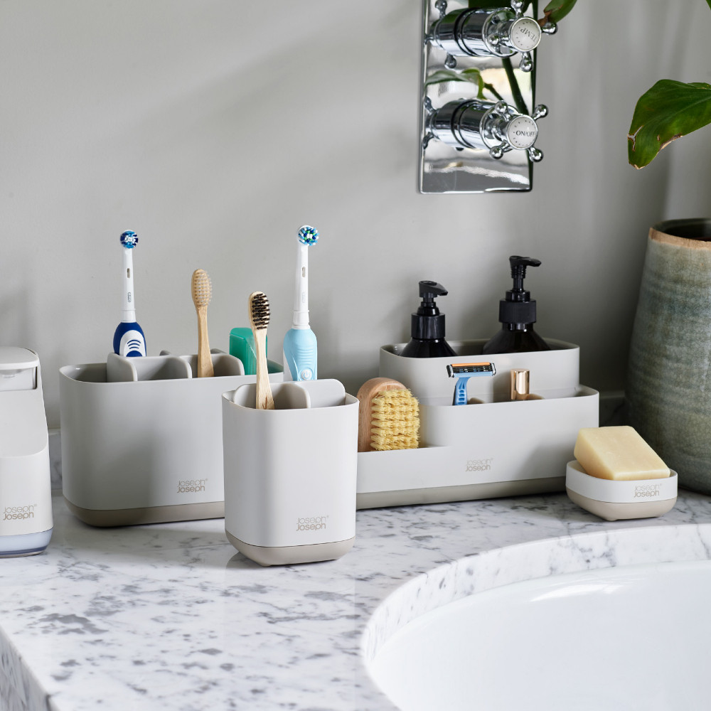 Joseph Joseph EasyStore Large Toothbrush Caddy Ecru Kitchenware Australia