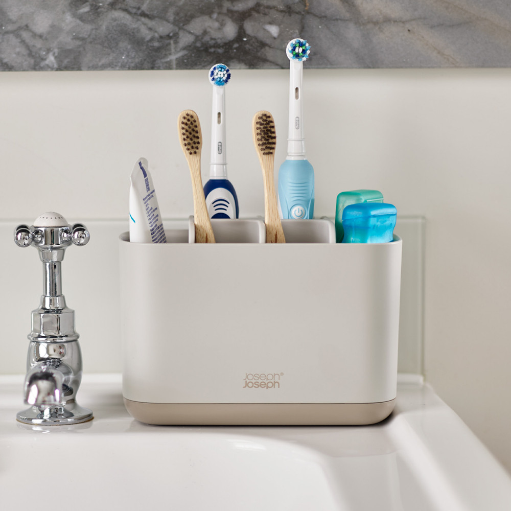 Joseph Joseph EasyStore Large Toothbrush Caddy Ecru Kitchenware Australia