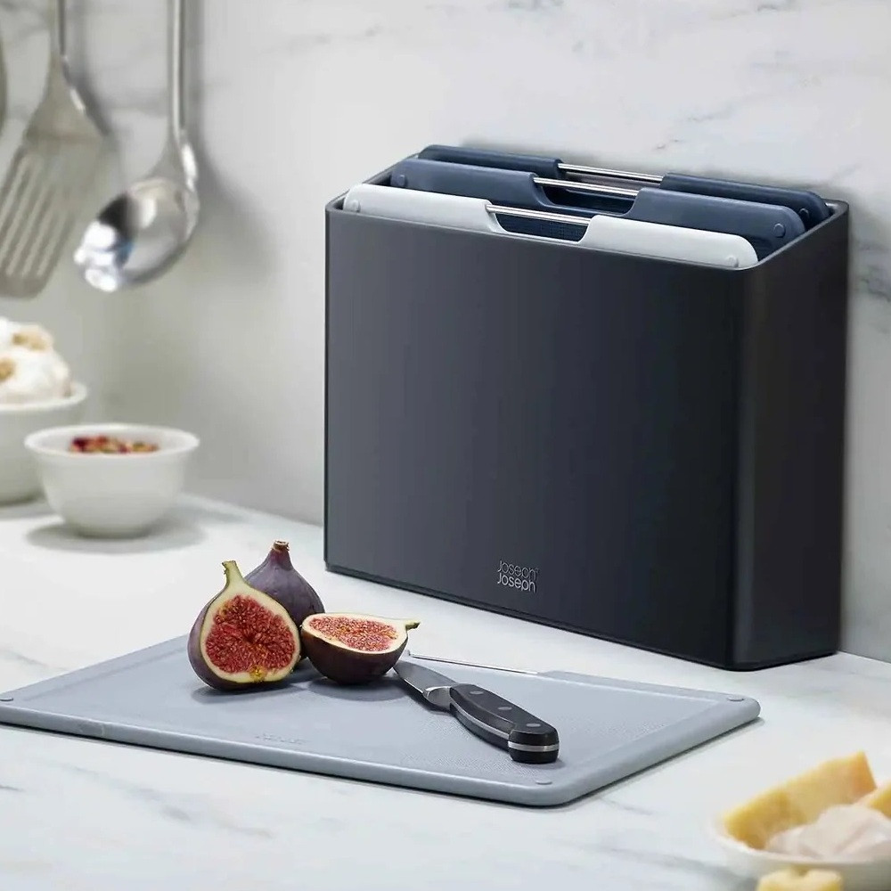 Joseph Joseph Folio 4 Piece Regular Chopping Board Set Graphite