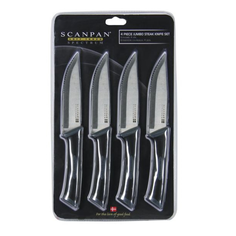 Scanpan Spectrum Jumbo Steak Knife Set 4 Pieces in Black