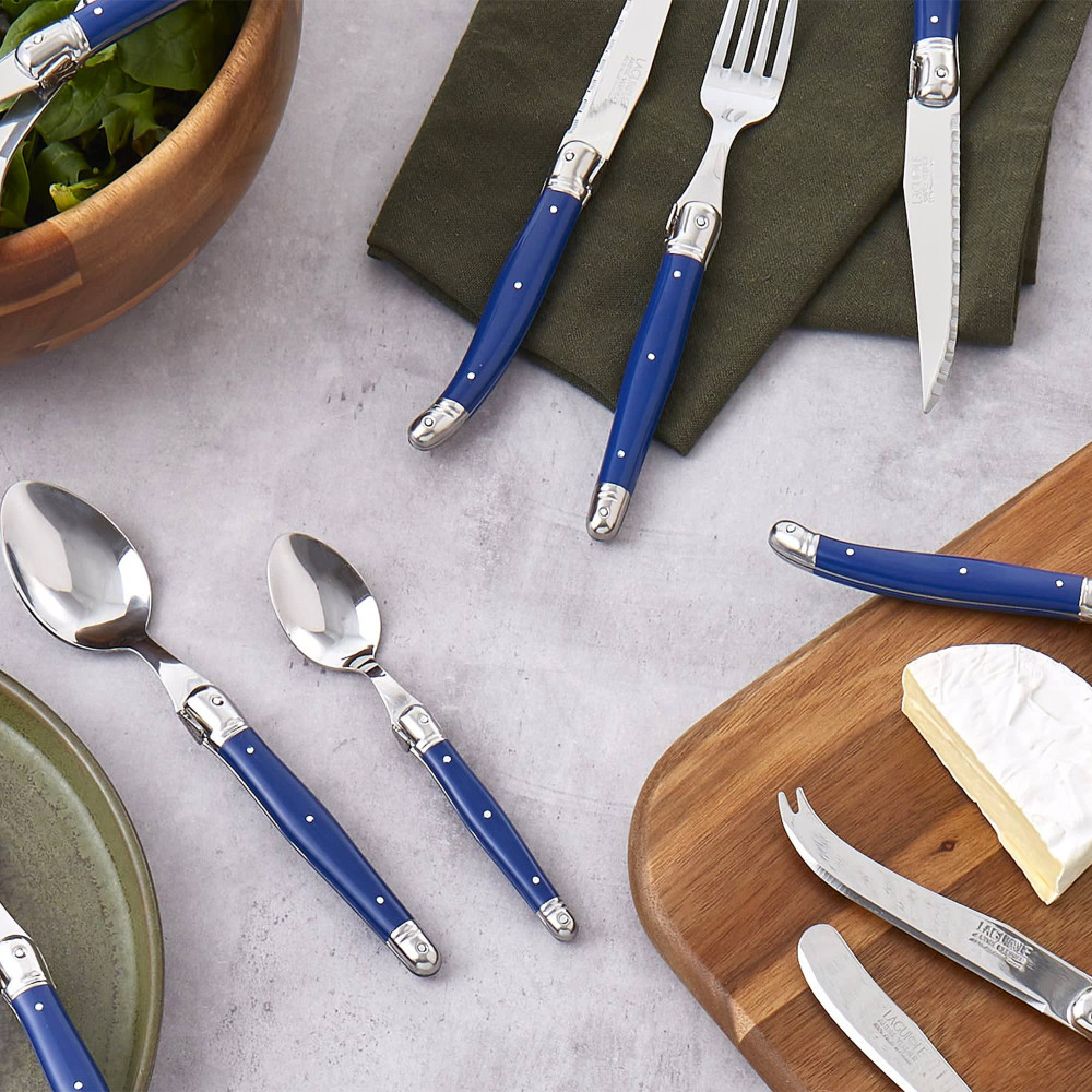 Laguiole by Andre Verdier Debutant Cutlery Set 24pc Blue Kitchenware