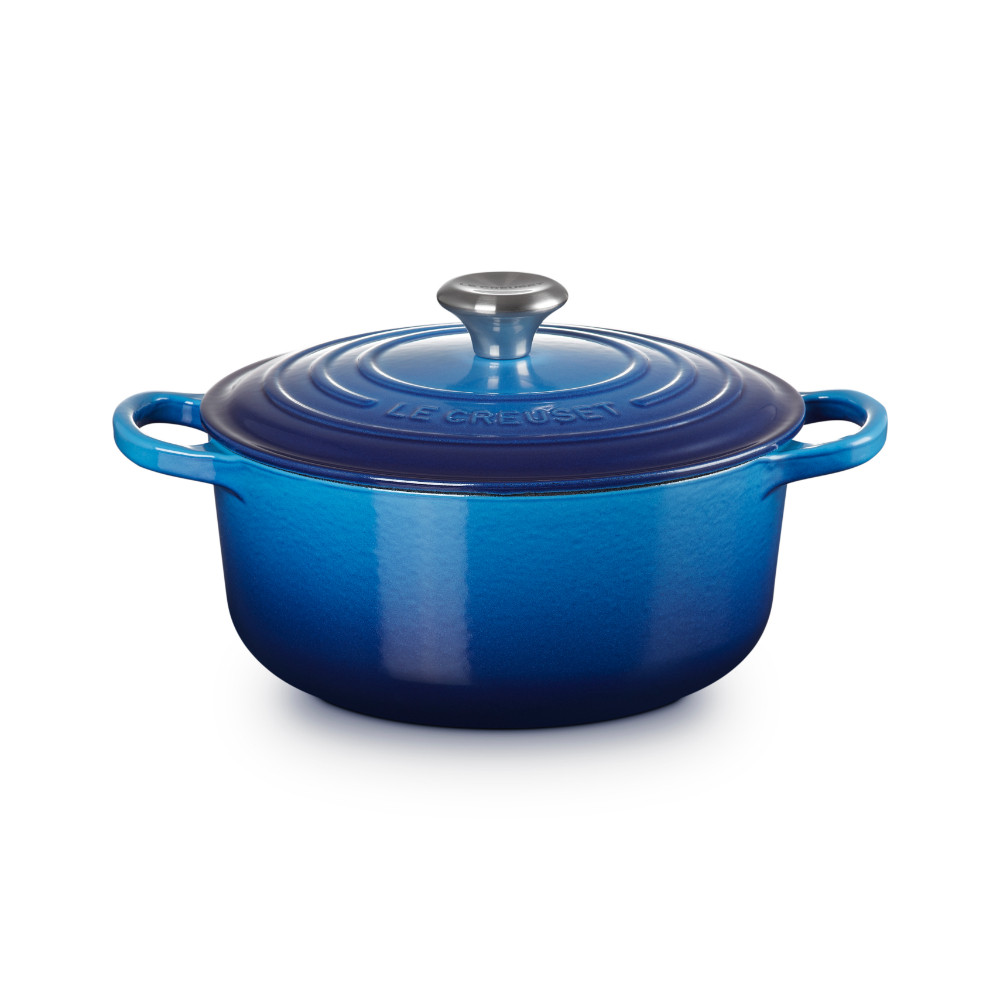 Le Creuset Signature Cast Iron Round Casserole 20cm Azure Blue