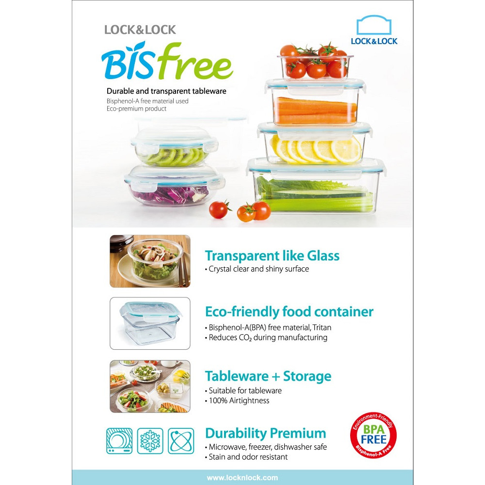 Lock & Lock Bisfree Square Container 580ml Kitchenware Australia
