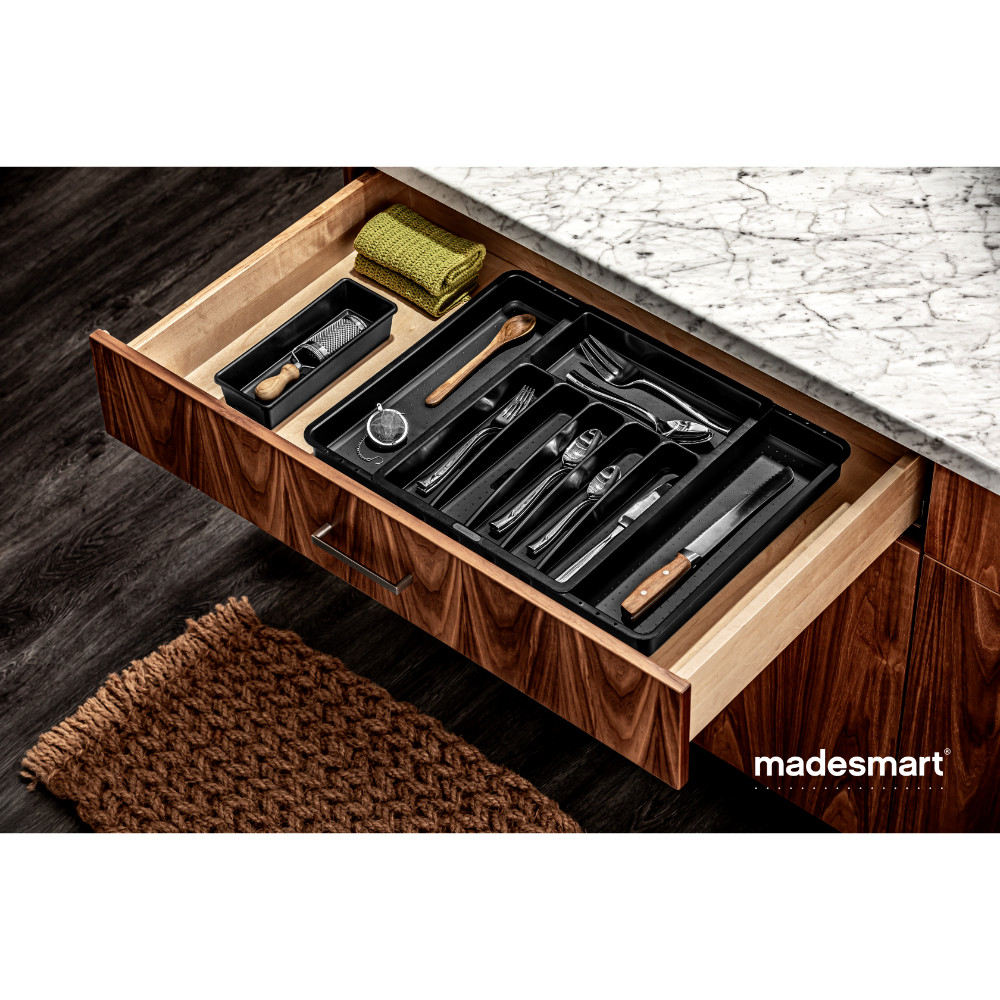MadeSmart Expandable Cutlery Tray Carbon Kitchenware Australia