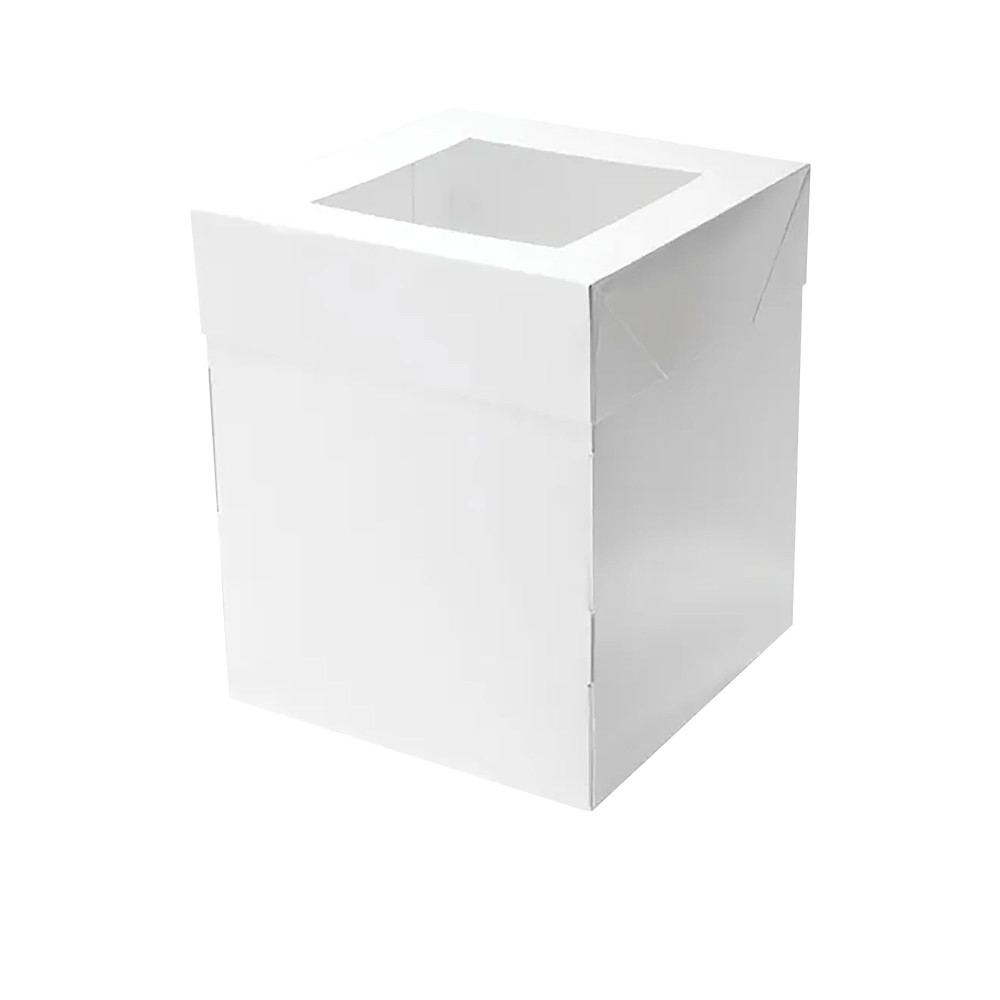 Mondo Square Tall Cake Box 20x25cm White