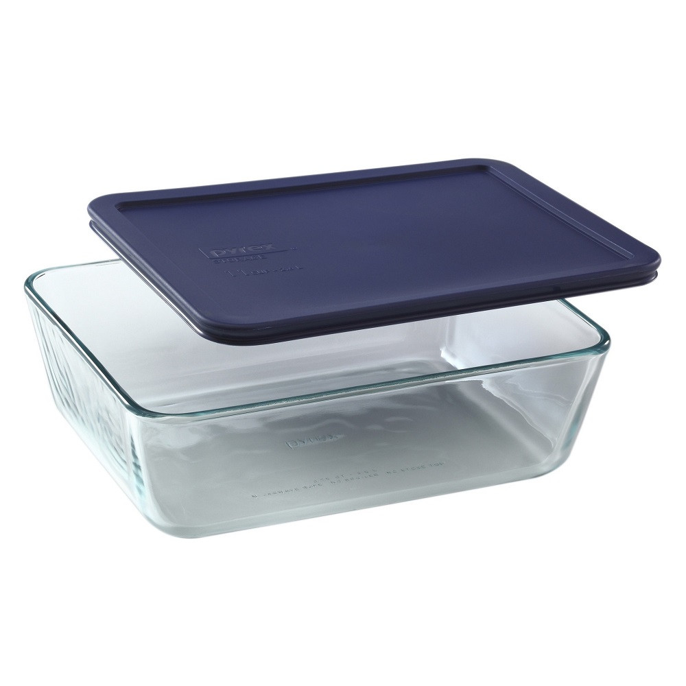 Pyrex Storage Rectangle with Blue Lid 2.6L