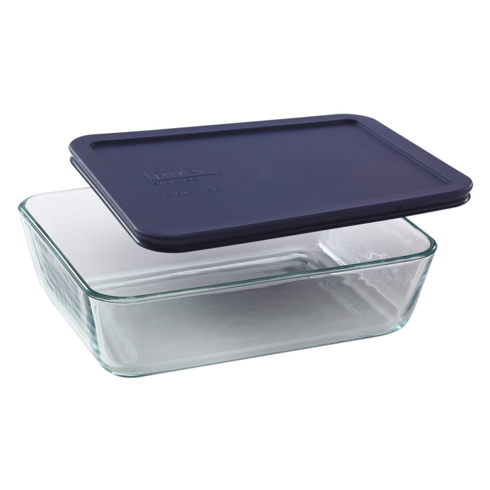 Pyrex Storage Rectangle with Blue Lid 750ml