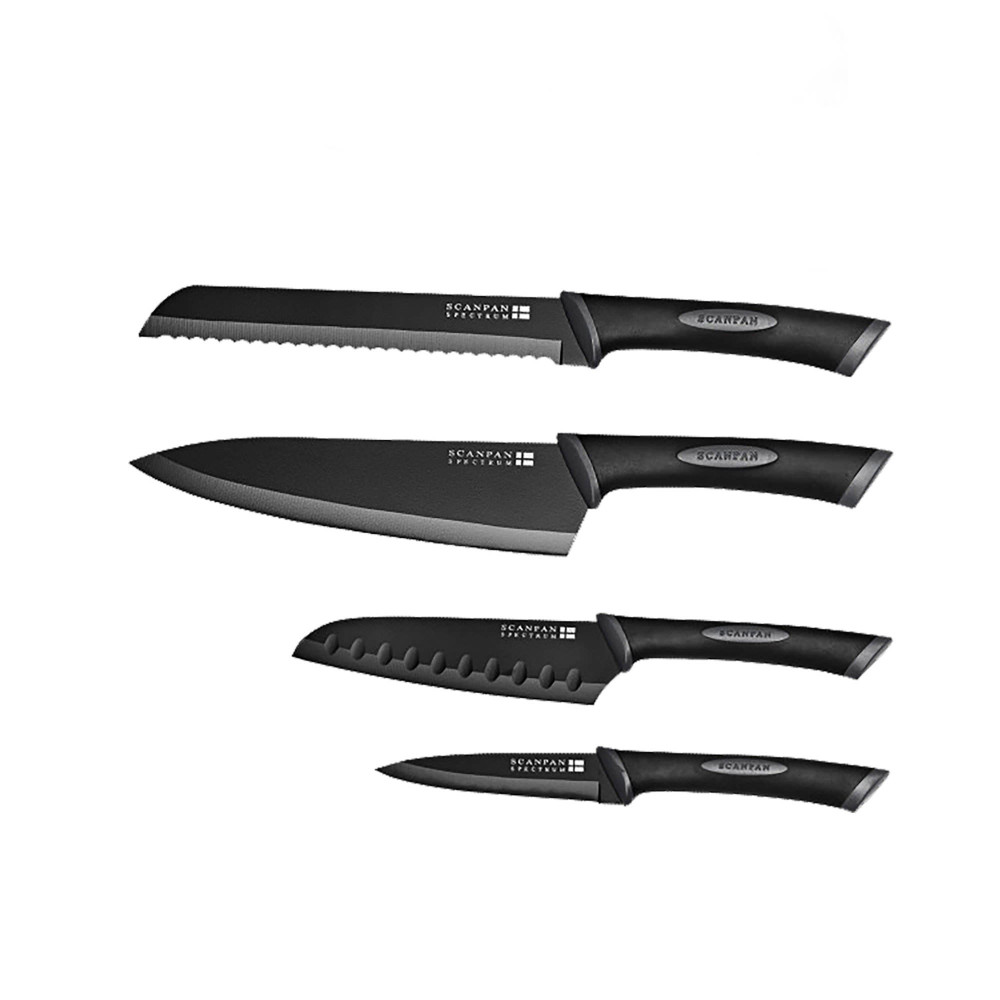 Scanpan Spectrum Knife 4 Piece Set Black Grey Kitchenware Australia