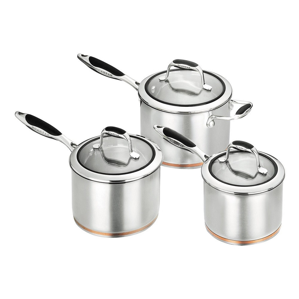 Coppernox Saucepan Set 3pc Scanpan Cookware Kitchenware Superstore Kitchenware Australia