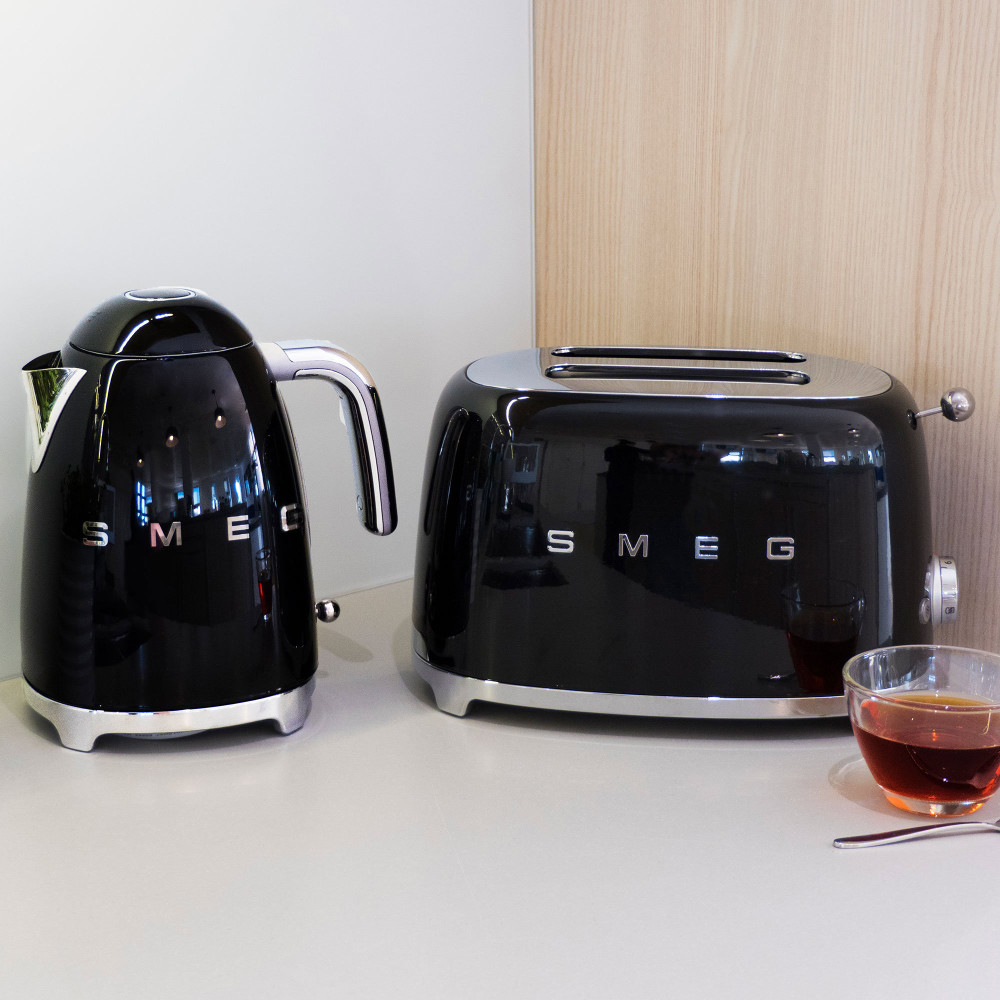 Smeg 50's Retro Style TSF01 2 Slice Toaster Black Kitchenware Australia