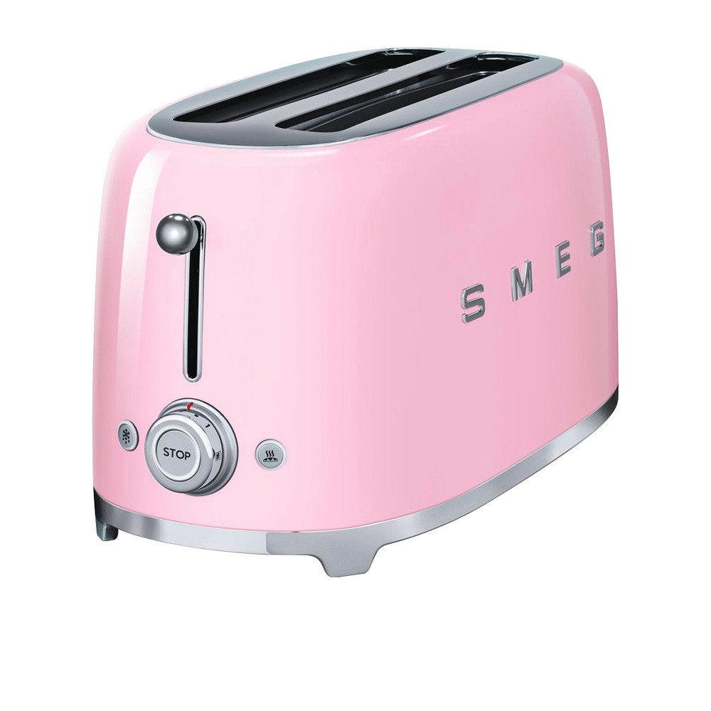 Smeg 50's Retro Style TSF02 4 Slice Toaster Pastel Pink Kitchenware