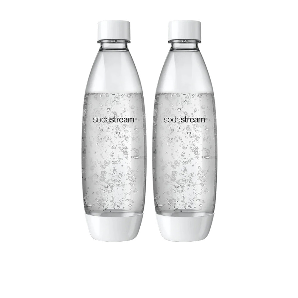 SodaStream Dishwasher Safe Fuse Twin Carbonating Bottle 1L White