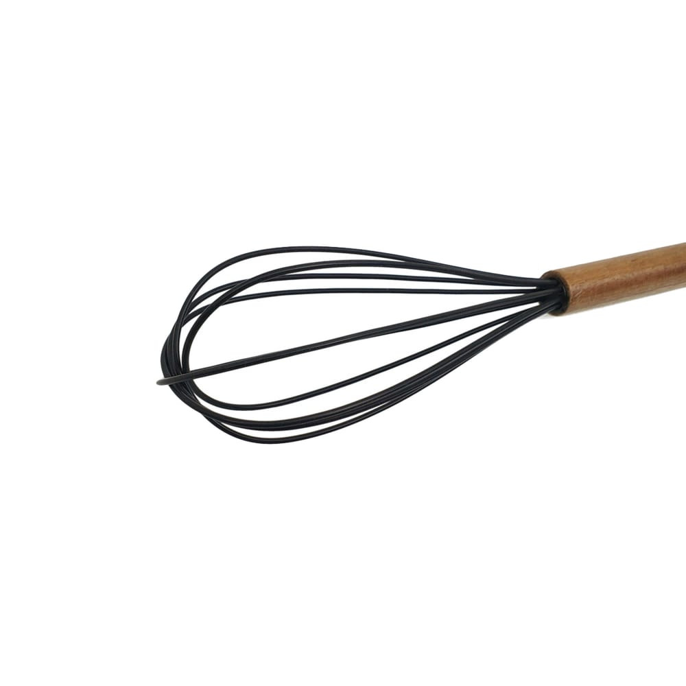 St. Clare Silicone Whisk with Acacia Handle 27cm Black Kitchenware