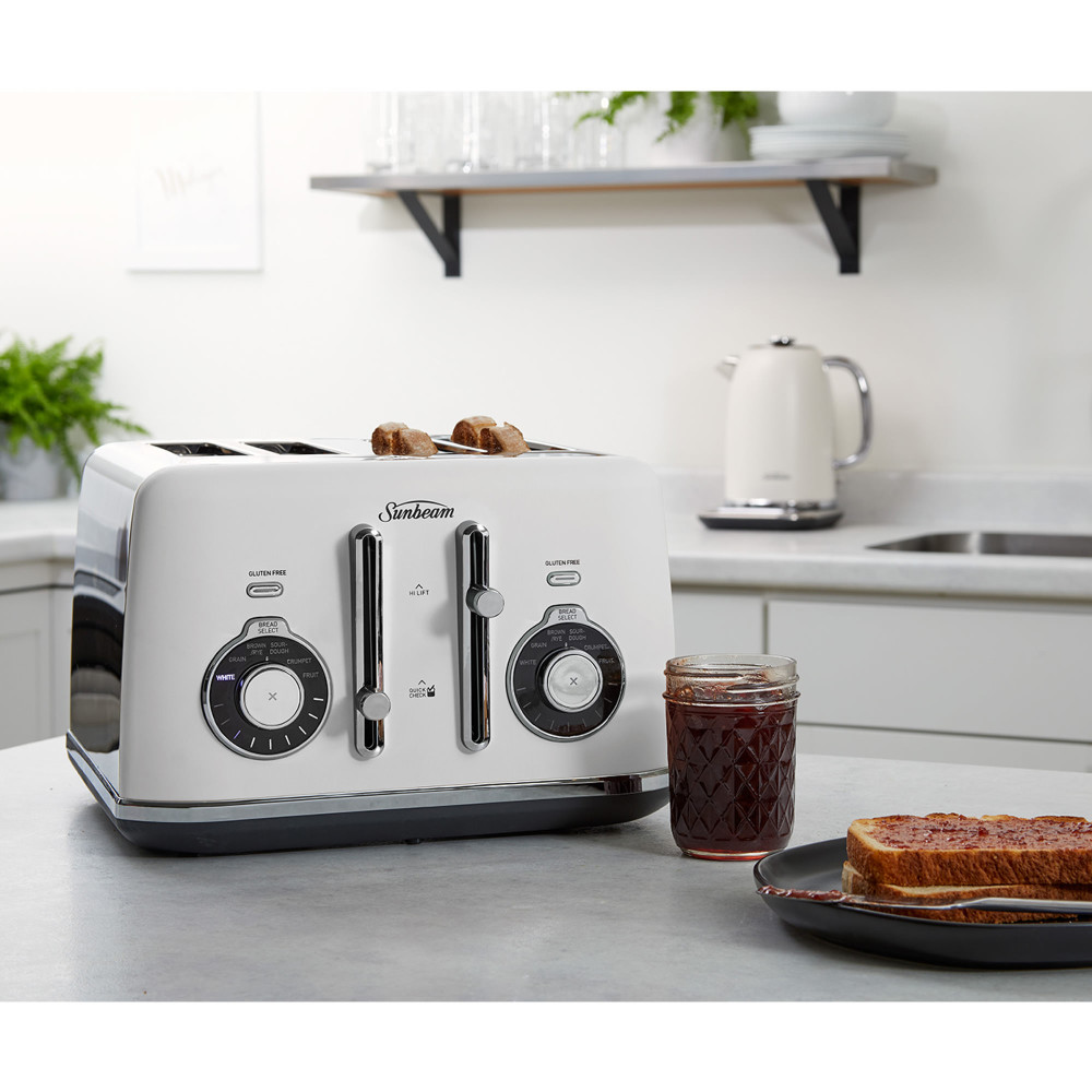 Sunbeam Alinea Select TA2840W 4 Slice Toaster Ocean Mist White