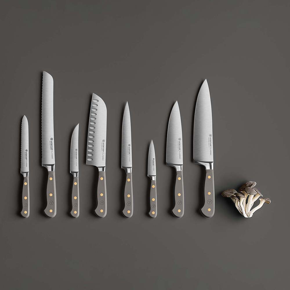 Wusthof Classic Serrated Utility Knife 14cm Velvet Oyster Kitchenware