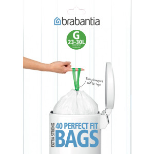 Brabantia Bin Liners, G, 30 Litre, Smartfix 40 Bags