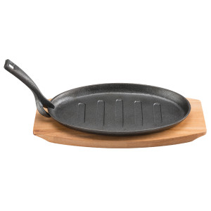  Pyrolux Pyrocast Oval Sizzle Plate with Tray
