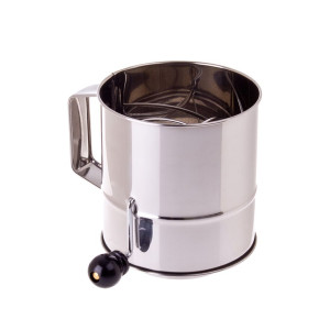 Appetito Stainless Steel 5 Cup Crank Action Flour Sifter
