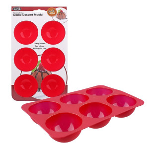 Daily Bake Silicone 6 Cup Dome Dessert Mould Red