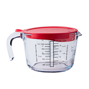 O'Cuisine Glass Measuring Jug with Lid 1L
