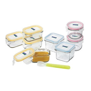 Glasslock Baby Food Container Set 9pc with Silicone Spoon