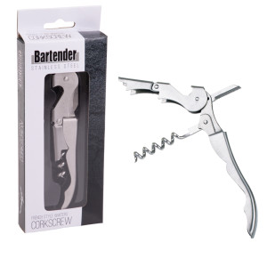 Bartender Stainless Steel French Style Waiters Corkscrew