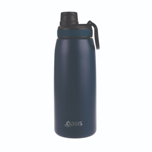 Oasis Stainless Steel Double Wall Insulated Sports Bottle Screw Cap 780ml Navy