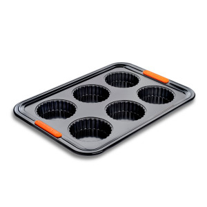 Le Creuset Toughened Non Stick 6 Cup Fluted Tart Tray