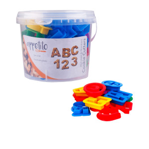Appetito Alphabet and Number Cookie Cutters in Tub 36 Pieces