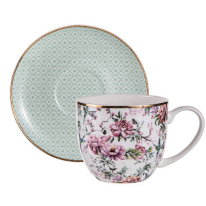 Ashdene Chinoiserie Cup and Saucer White