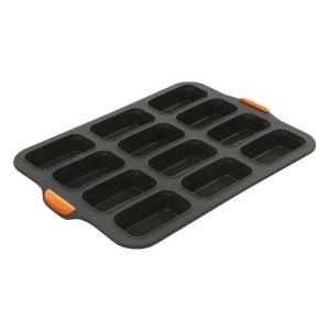 Bakemaster Silicone Mini Loaf Pan 12 Cup Grey