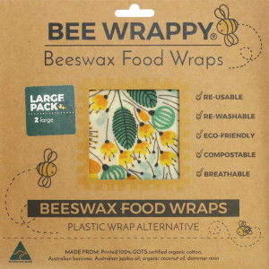 Bee Wrappy Beeswax Food Wraps Large Set of 2
