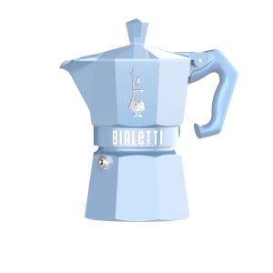 Bialetti Moka Exclusive Stovetop Espresso Maker 3 Cup Light Blue