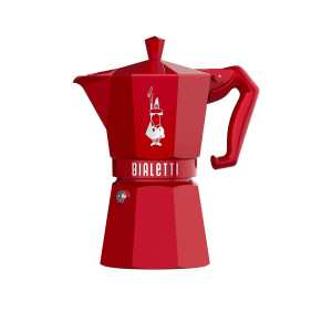 Bialetti Moka Exclusive Stovetop Espresso Maker 6 Cup Red