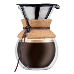 Bodum Pour Over Coffee Maker With Permanent Filter 1L Cork