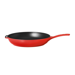 Chasseur Enamelled Cast Iron Frypan 28cm Chilli Red