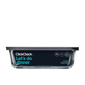 ClickClack Cook+ Rectangular Heatproof Glass Container 1L