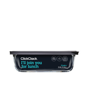 ClickClack Cook+ Rectangular Heatproof Glass Container 600ml